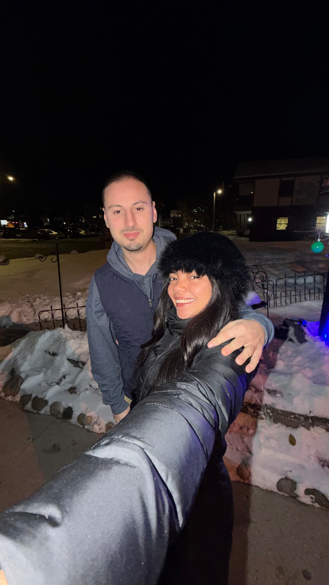 Michael and his wife outdoors in the snow — the heart behind BOLD Brothers Roofing & Exteriors