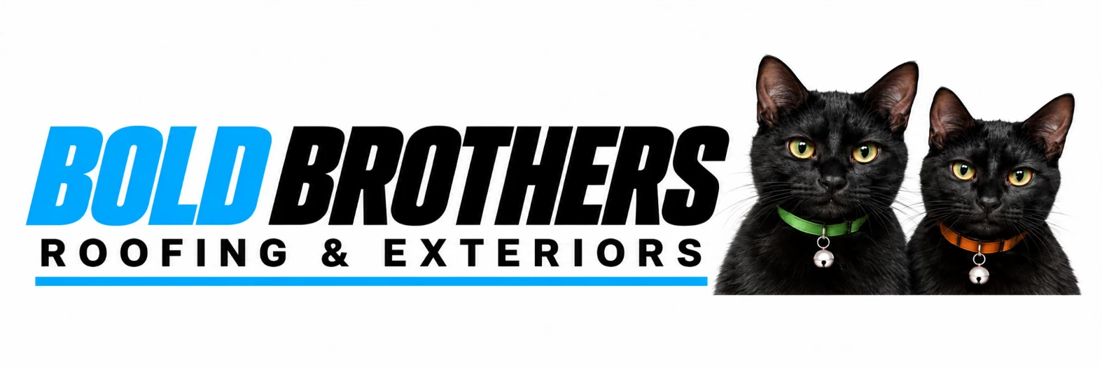 BOLD Brothers Roofing & Exteriors logo — two black cats